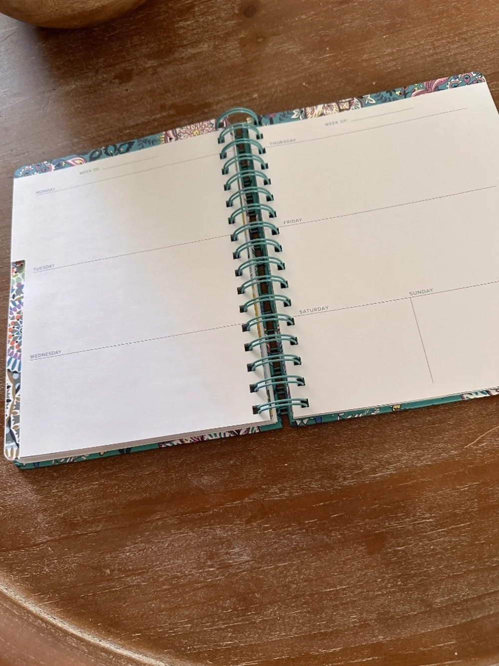 VERA BRADLEY Peacock Garden Undated Large Spiral Planner
